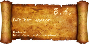 Báber Agaton névjegykártya